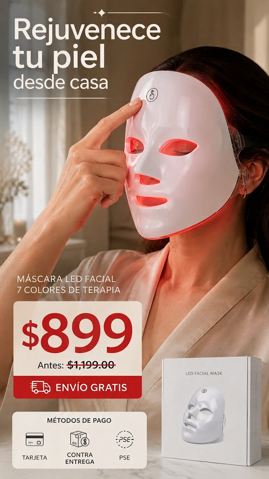 MASCARA LED 7 COLORES DE TERAPIA